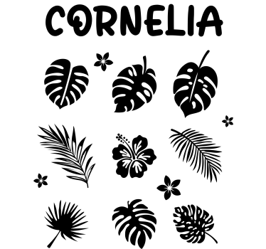 Sticker fenêtre fleurs et plantes tropicales - TenStickers