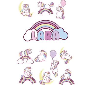 Sticker fenêtre licornes et arcs-en-ciel - TenStickers