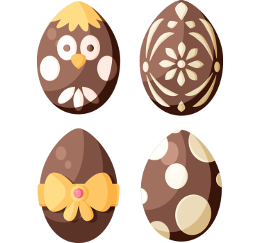 Sticker vitrine œufs de pâques en chocolat - TenStickers