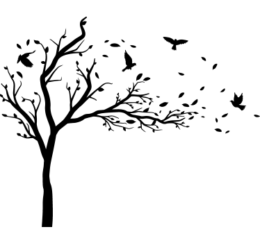 Sticker mural scène d'arbre d'automne - TenStickers