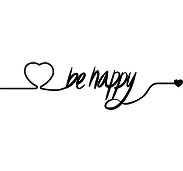 Sticker mural salon amour citation "Be happy cœur" - TenStickers