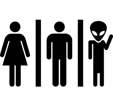 Sticker signalétique WC porte alien - TenStickers