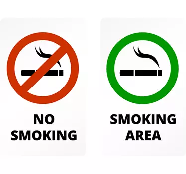 Sticker interdiction/autorisation de fumer - TenStickers
