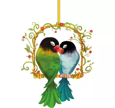 Sticker amour oiseaux amoureux - TenStickers