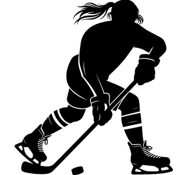 Sticker autres sports silhouette de femme de hockey sur glace - TenStickers