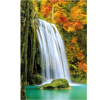 Sticker porte cascade d'automne - TenStickers