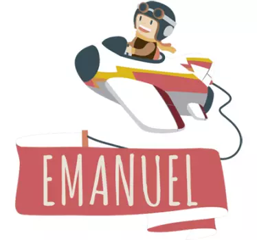 Sticker enfants avion personnalisable - TenStickers