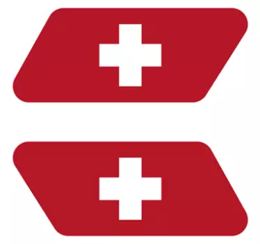 Autocollant voiture drapeau Suisse - TenStickers
