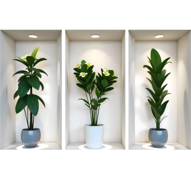 Sticker trompe l'oeil plantes dans les petits espaces - TenStickers