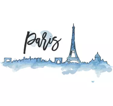 Sticker Paris horizon aquarelle - TenStickers