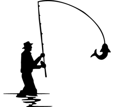 Sticker silhouette pêcheur - TenStickers