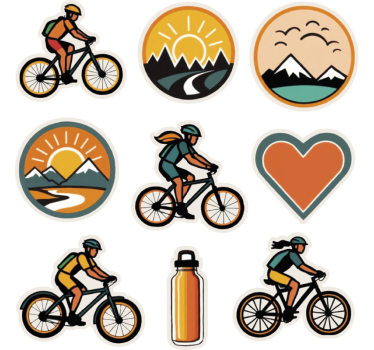 Autocollant vélo ensemble de cyclisme aléatoire - TenStickers