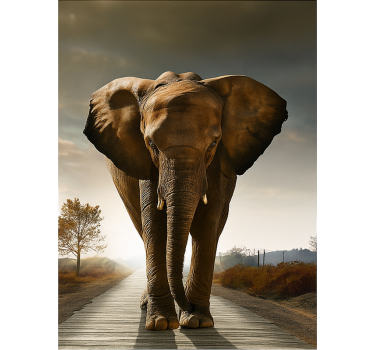 Sticker porte majestueux grand éléphant - TenStickers