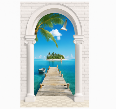 Sticker porte arc romain avec vue - TenStickers