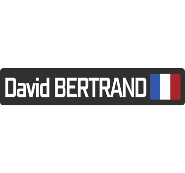 Autocollant vélo drapeau français simple avec nom - TenStickers