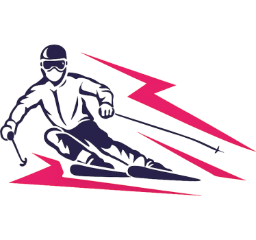 Sticker sport extrême skieur alpin allant vite - TenStickers