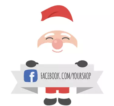 Sticker vitrine Noël entreprise réseau social - TenStickers