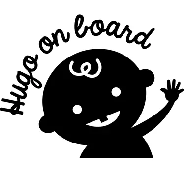 Sticker bébé à bord personnalisable silhouette - TenStickers