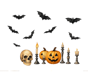 Sticker fenêtre diverses décorations d'halloween - TenStickers