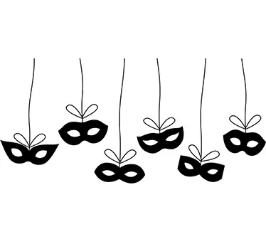 Autocollant vitrine masques de carnaval - TenStickers