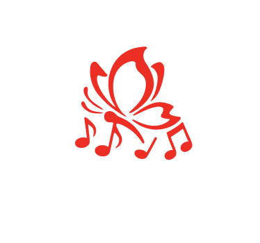 Autocollant vélo notes de musique de papillon - TenStickers