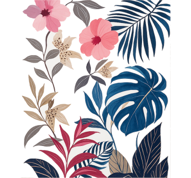 Sticker porte plantes tropicales multicolores - TenStickers