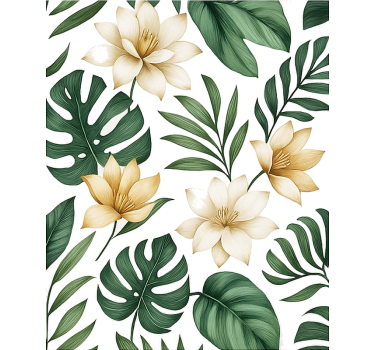 Sticker porte motif de fleurs de lotus - TenStickers
