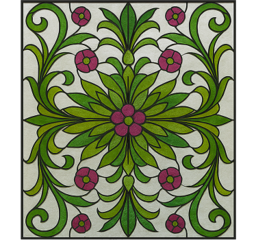 Sticker fenêtre verre floral victorien - TenStickers