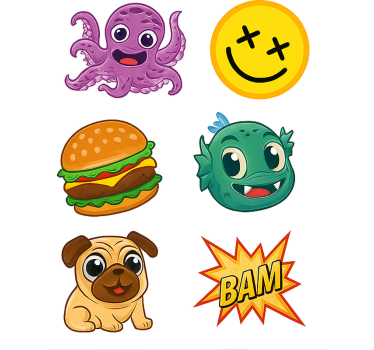 Autocollant vélo collection de personnages de dessins animés - TenStickers