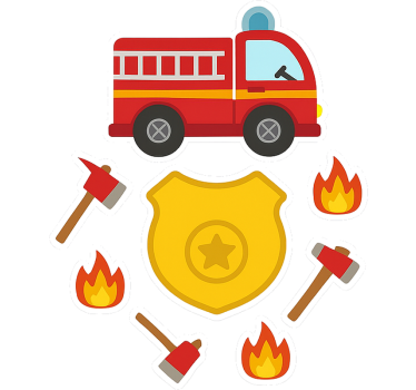 Sticker porte pompier pour les enfants - TenStickers