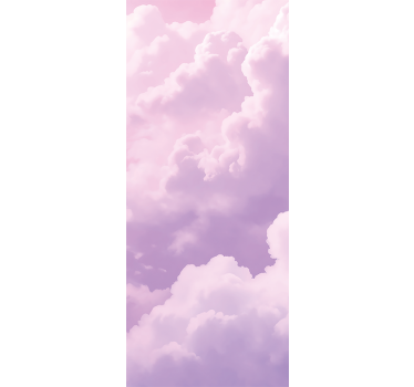 Sticker porte conception de nuages violets - TenStickers