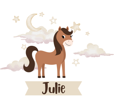 Sticker porte cheval personnalisé pour chambre d'enfants - TenStickers