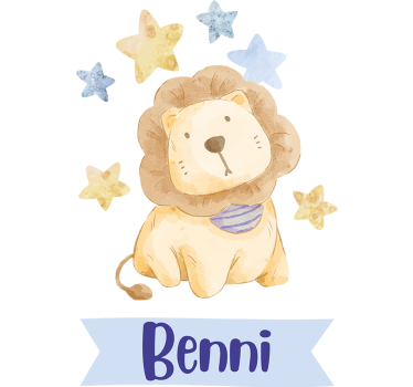 Sticker porte lion pour chambre d'enfants - TenStickers
