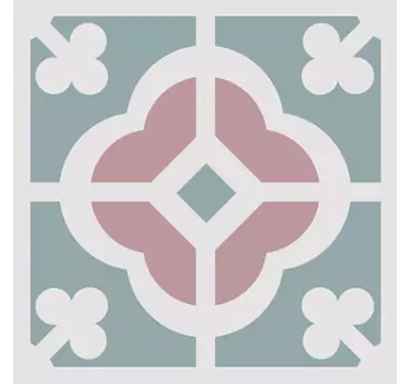 Sticker carrelage hydraulique floral - TenStickers