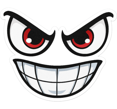 Autocollant vélo visages de dessins animés agressifs - TenStickers