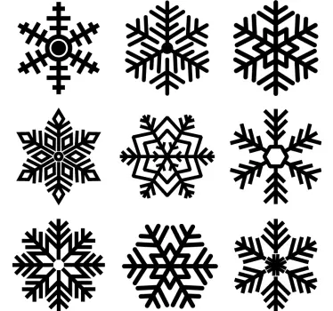 Sticker vitrine Noël flocons de neige - TenStickers