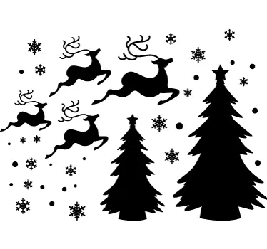 Sticker vitrine Noël hiver - TenStickers
