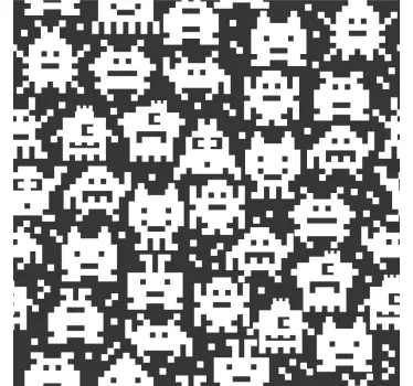 Sticker fenêtre motif geek monstres pixelisés - TenStickers