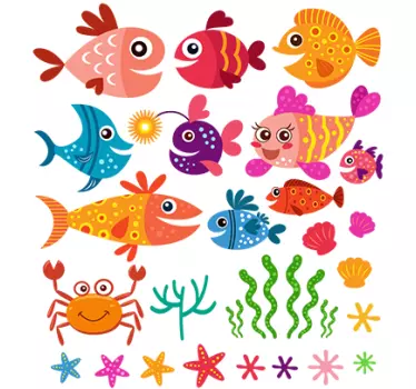 Sticker Mural enfant Variété de poissons - TenStickers