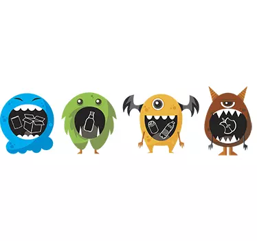 Sticker Recyclage Monstres - TenStickers