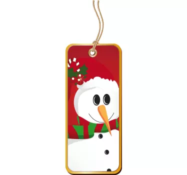 Sticker vitrine Noël étiquette bonhomme de neige - TenStickers