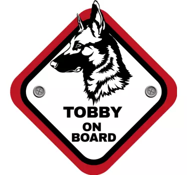 Autocollant voiture chien à bord Berger belge - TenStickers