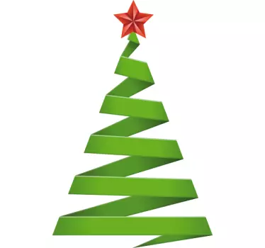 Sticker vitrine Noël sapin de Noël basique - TenStickers