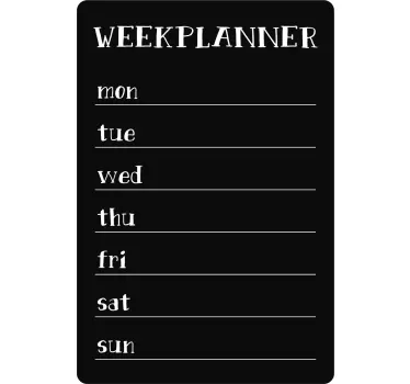 Sticker ardoise planificateur de semaines tableau noir - TenStickers