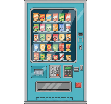 Sticker frigo machine à boissons bleue - TenStickers