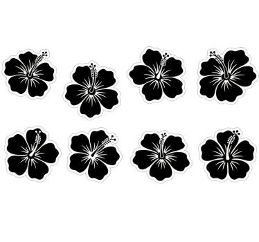 Autocollant vélo pack de fleurs d'hibiscus - TenStickers