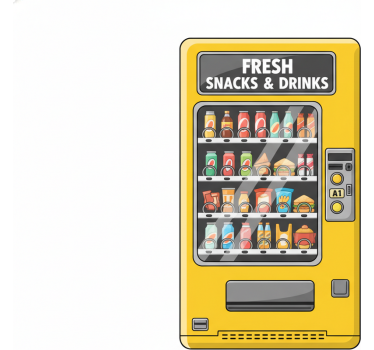 Sticker frigo machine à vendre jaune - TenStickers