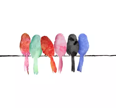 Sticker oiseaux sur un fil - TenStickers