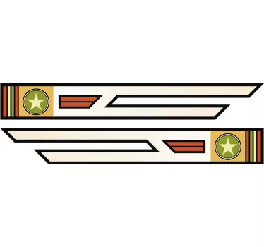 Autocollant vélo tribande rétro - TenStickers