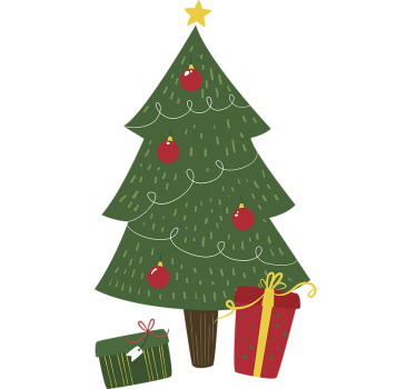 Sticker noël cadeaux festifs pour arbre - TenStickers